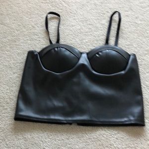 Faux leather bustier
